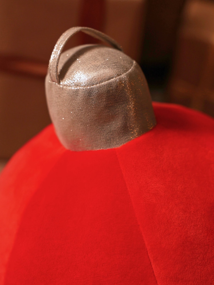 Red Christmas Bauble 3D Cushion - Image 2 of 3