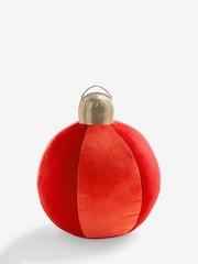 Red Christmas Bauble 3D Cushion - Image 3 of 3