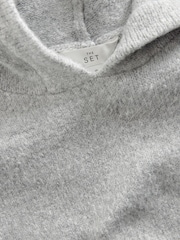 The Set Grey 2 Piece Knit Hoodie & Wide Leg Trousers Coord - Image 8 of 9