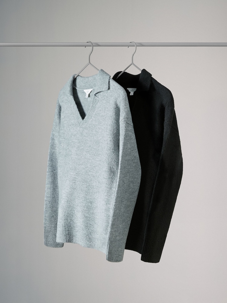 The Set 2 Pack Relaxed Collared Jumpers - Imagen 2 de 7 The Set 2 Pack Relaxed Collared Jumpers - Imagen 2 de 7
