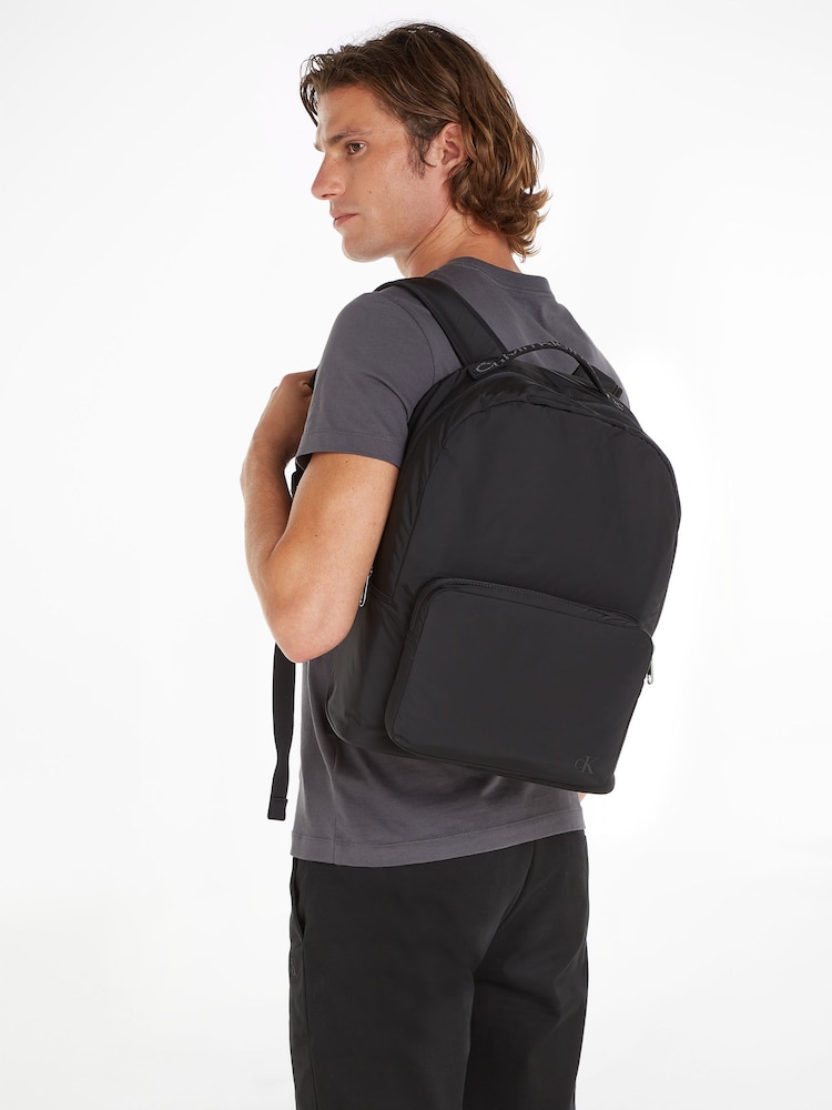 Calvin Klein Black Zip Campus Backpack - Image 1 of 6