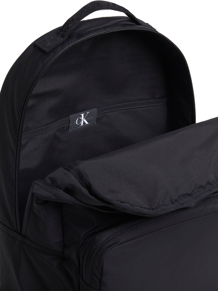 Calvin Klein Black Zip Campus Backpack - Image 6 of 6 Calvin Klein Black Zip Campus Backpack - Image 6 of 6