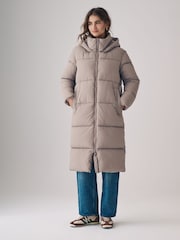 The Set Neutral Hooded Longline Padded Coat - Image 2 of 9