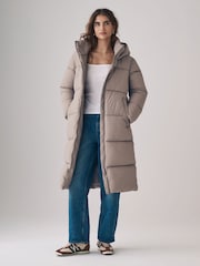 The Set Neutral Hooded Longline Padded Coat - Image 3 of 9