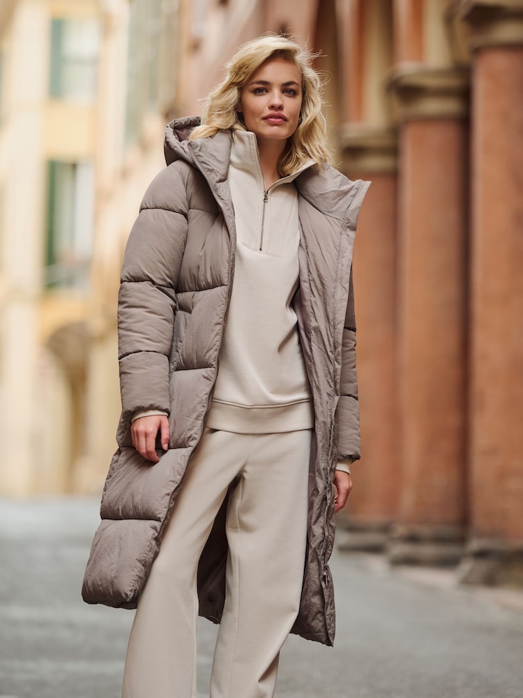 The Set Neutral Hooded Longline Padded Coat - Image 7 of 9