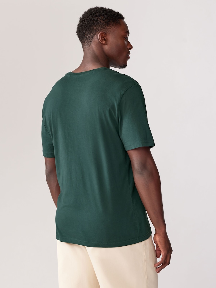 Dennengroen - Normale Pasvorm - Essentieel katoenen T-shirt met ronde hals - Image 3 of 7