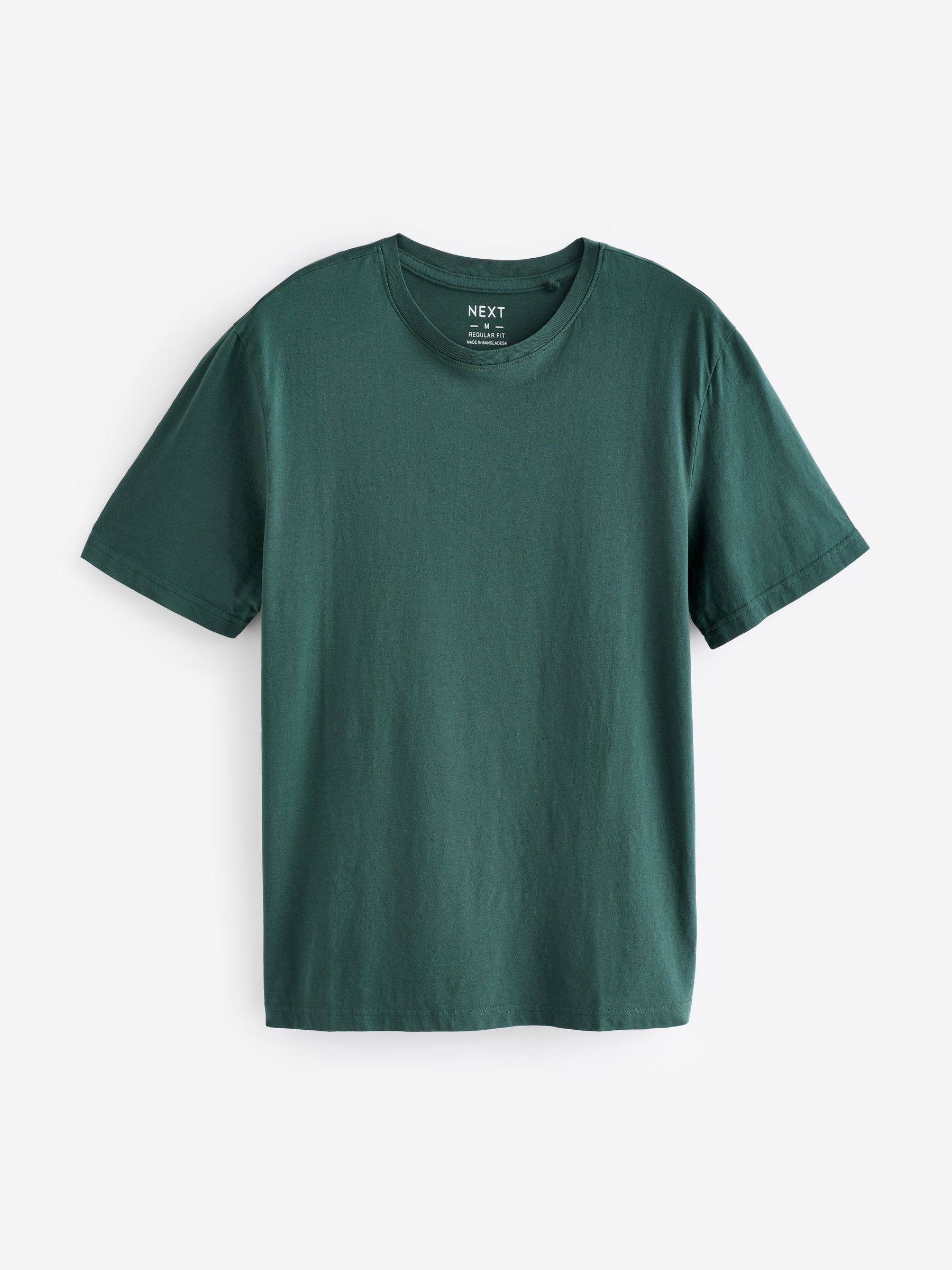 Buy Green Pine Regular Fit Essential Crew Neck Cotton T