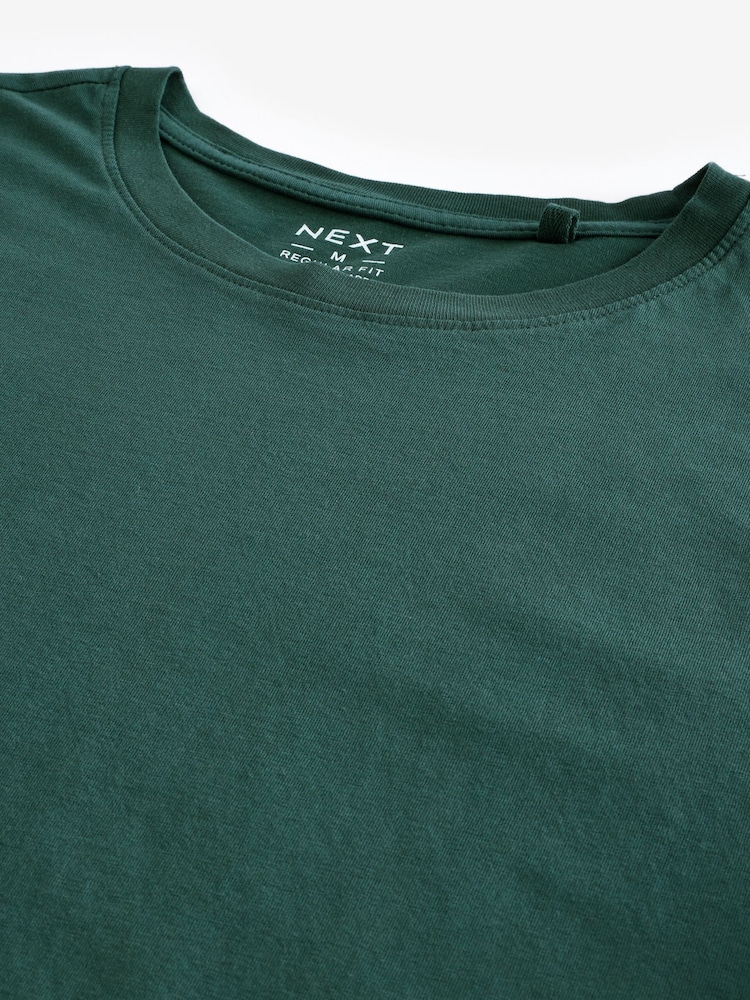 Dennengroen - Normale Pasvorm - Essentieel katoenen T-shirt met ronde hals - Image 6 of 7