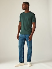Green Pine Slim Fit Essential Crew Neck Cotton T-Shirt - Image 2 of 7