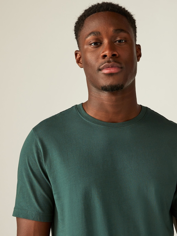 Dennengroen - Slim Fit - Essentieel katoenen T-shirt met ronde hals - Image 4 of 7