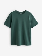 Green Pine Slim Fit Essential Crew Neck Cotton T-Shirt - Image 5 of 7