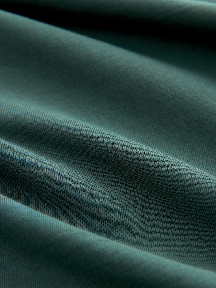 Green Pine Slim Fit Essential Crew Neck Cotton T-Shirt - Image 7 of 7