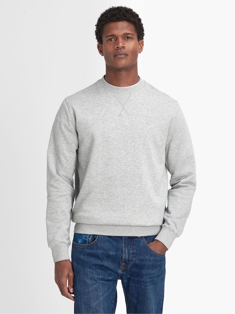 Barbour® Grey Beckhill Crew Neck 100% Cotton Sweatshirt - Image 2 of 6
