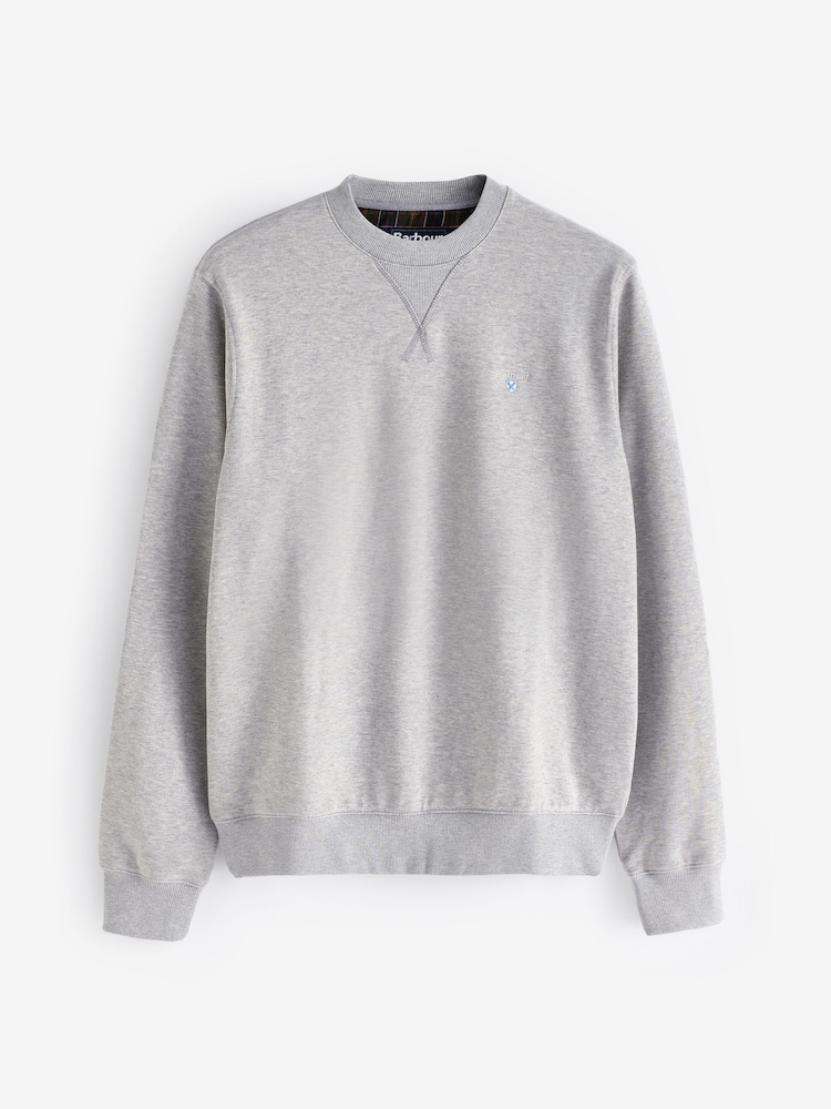 Barbour® Grey Beckhill Crew Neck 100% Cotton Sweatshirt - Image 6 of 6