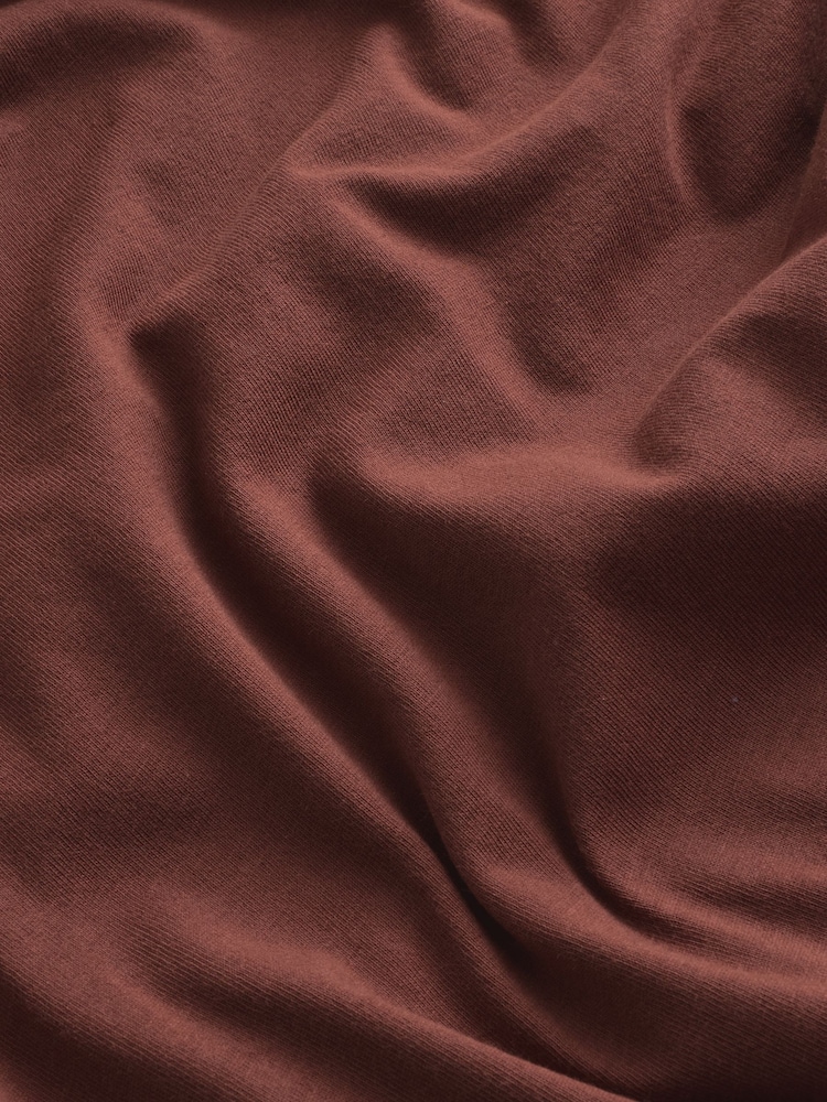 Brown Regular Fit Essential Crew Neck Cotton T-Shirt - Image 6 of 7