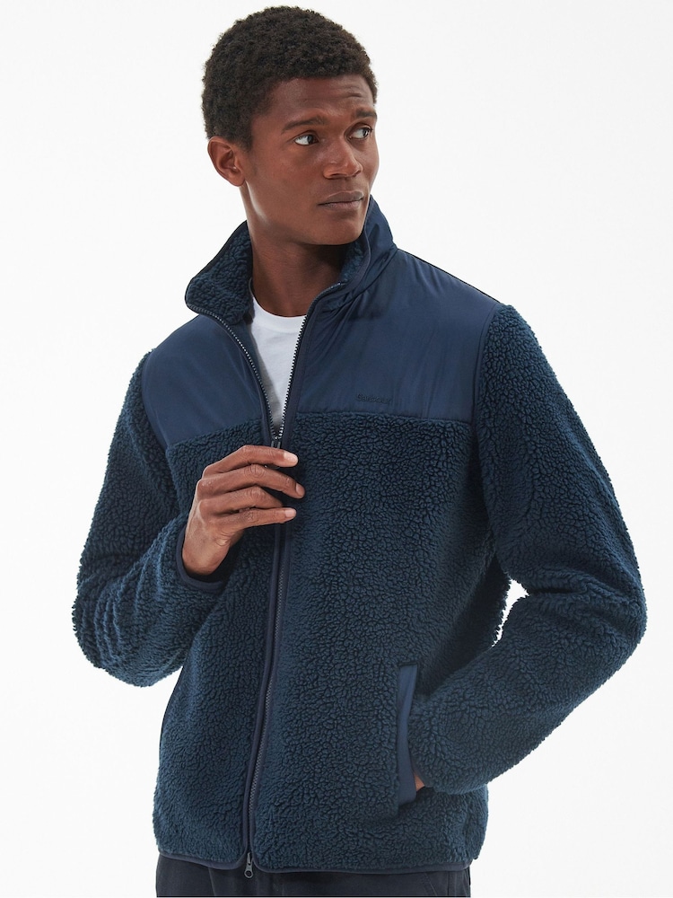 Barbour® Navy Hobson Zip Through Fleece - Image 1 of 7 Barbour® Navy Hobson Zip Through Fleece - Image 1 of 7