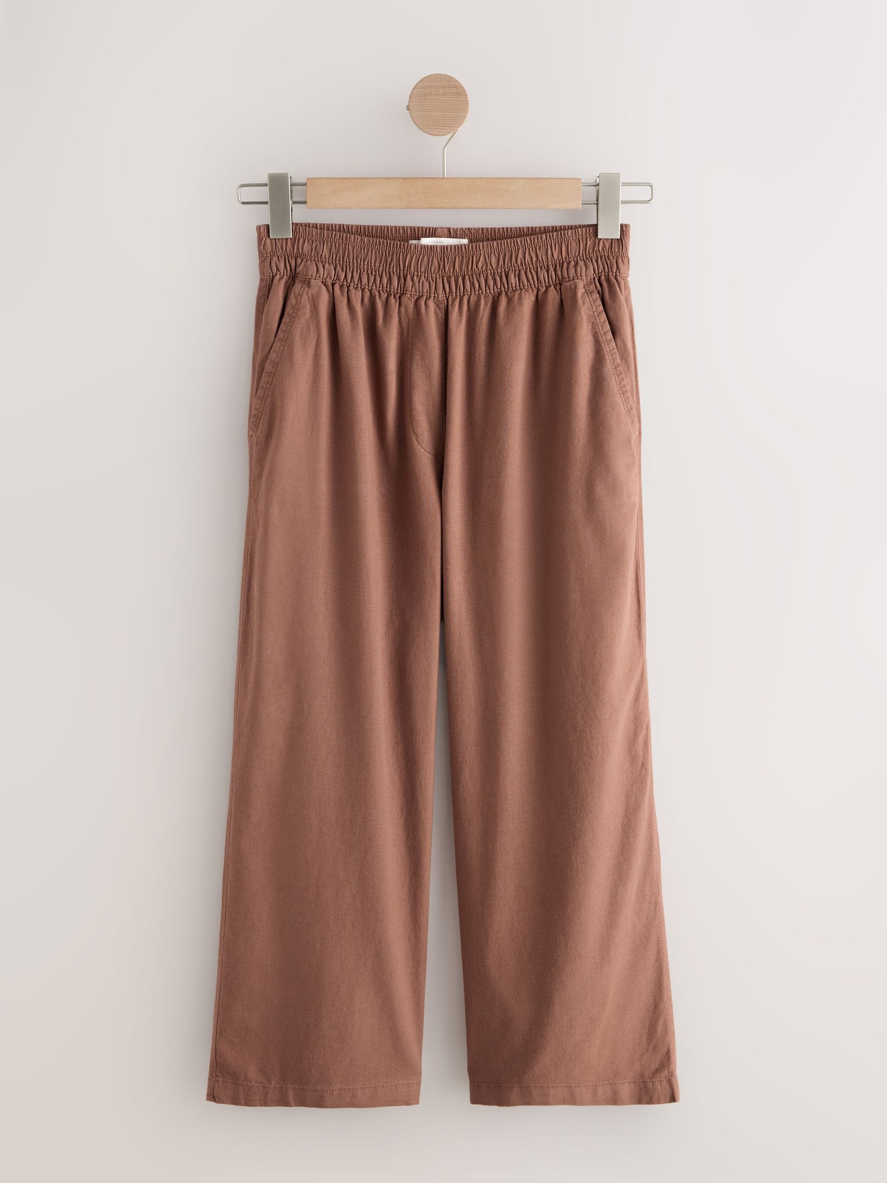 Buy Camel Brown Stretch Linen Blend Culotte Trousers from Next USA