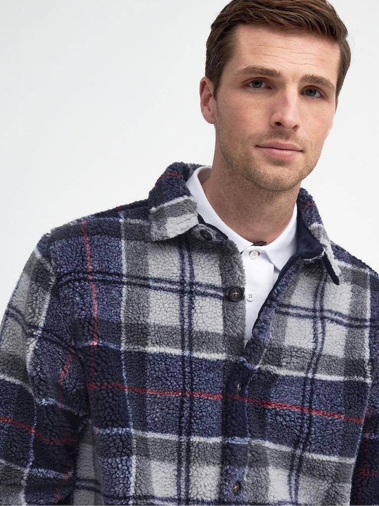Barbour® Grey Bryson Fleece Overshirt - Image 7 of 7
