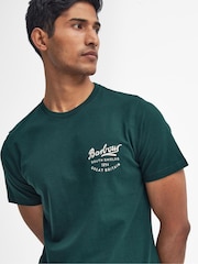 Barbour® Green Script Graphic 100% Cotton T-Shirt - Image 1 of 5