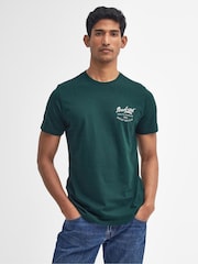 Barbour® Green Script Graphic 100% Cotton T-Shirt - Image 2 of 5
