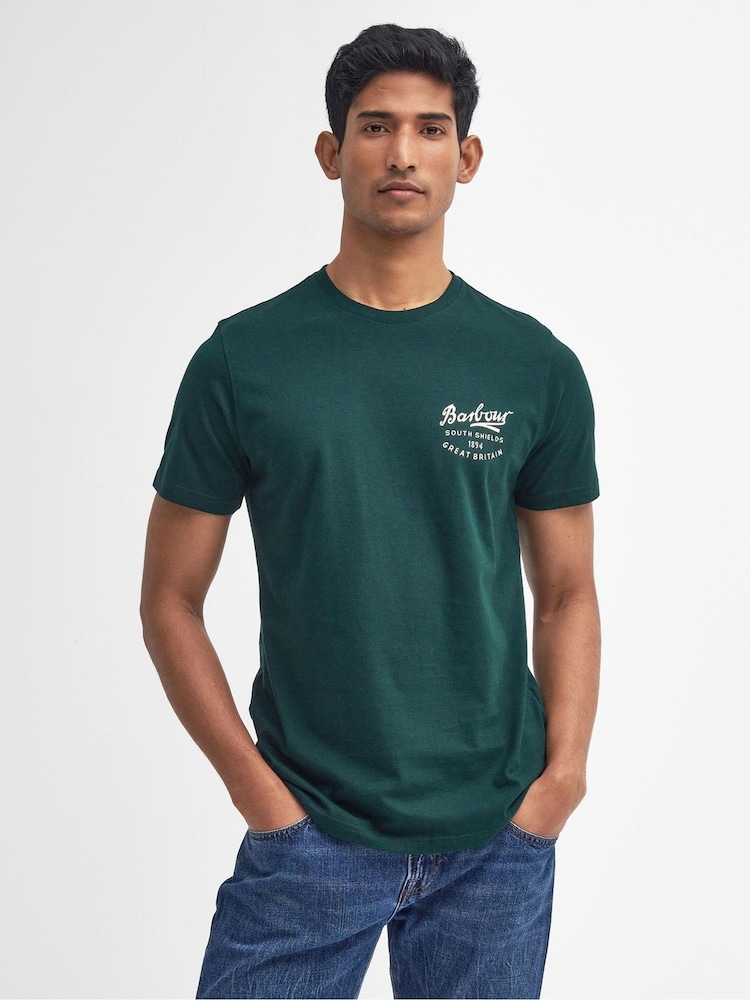 Barbour® Green Script Graphic 100% Cotton T-Shirt - Image 2 of 5