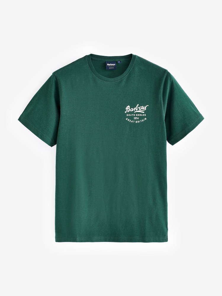 Barbour® Green Script Graphic 100% Cotton T-Shirt - Image 5 of 5