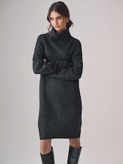 The Set Charcoal Grey/Mink 2 Pack Roll Neck Dresses - Image 3 of 6