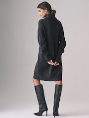The Set Charcoal Grey/Mink 2 Pack Roll Neck Dresses - Image 4 of 6