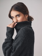 The Set Charcoal Grey/Mink 2 Pack Roll Neck Dresses - Image 6 of 6