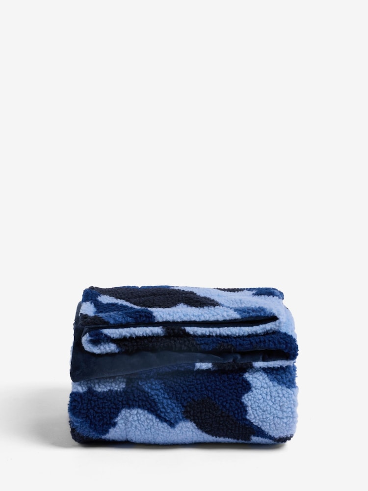 Blue Camo Borg Fleece Blanket - Image 3 of 3