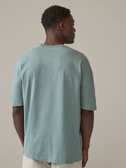 Green Relaxed Fit 100% Cotton Essential Regular Crew Neck T-Shirt - Image 3 of 7