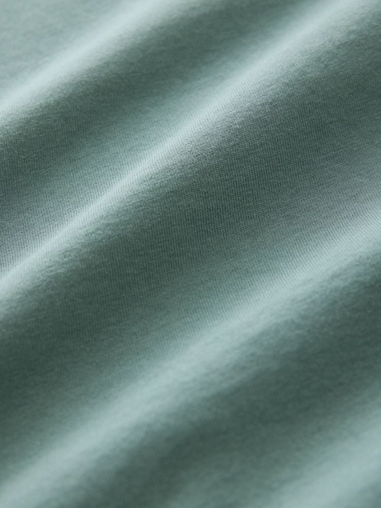 Green Relaxed Fit 100% Cotton Essential Regular Crew Neck T-Shirt - Image 7 of 7
