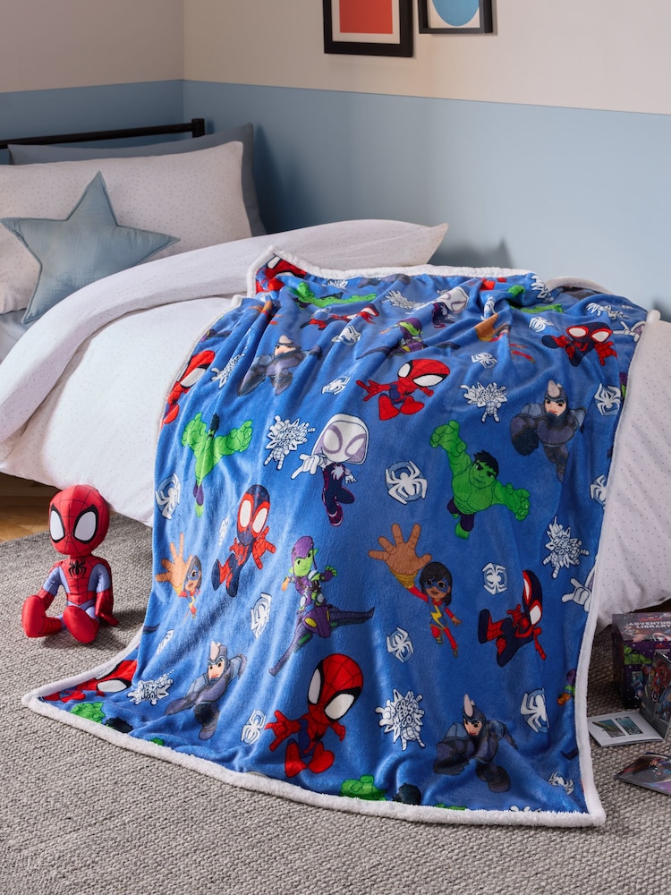 Blue Spidey Super Soft Fleece Throw Blanket - Image 1 of 4