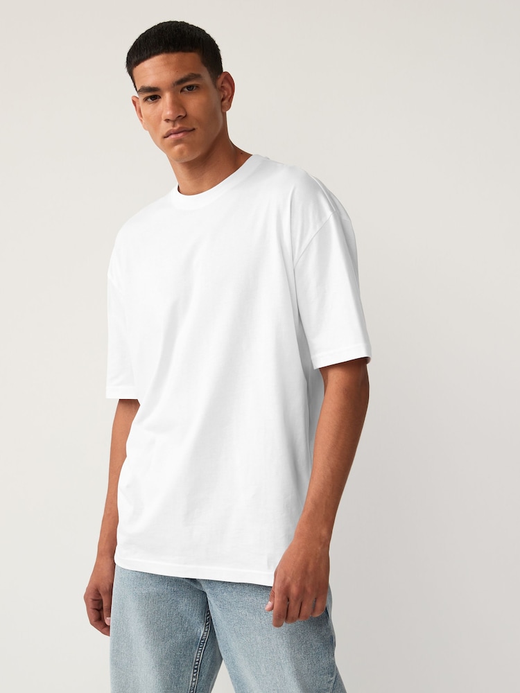 Blanco - Pack de 5 camisetas básicas de algodón y corte holgado - Imagen 2 de 8 Blanco - Pack de 5 camisetas básicas de algodón y corte holgado - Imagen 2 de 8