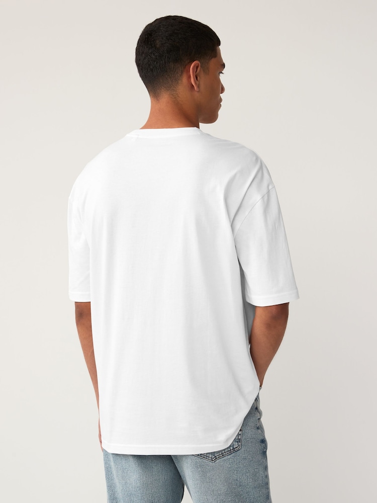 White Essential Cotton T-Shirts Relaxed Fit 5 Pack - Image 4 of 8