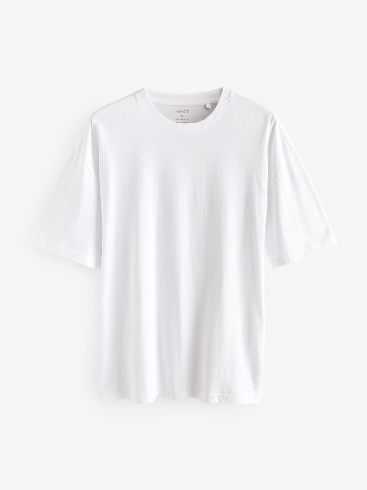 White Essential Cotton T-Shirts Relaxed Fit 5 Pack - Image 6 of 8