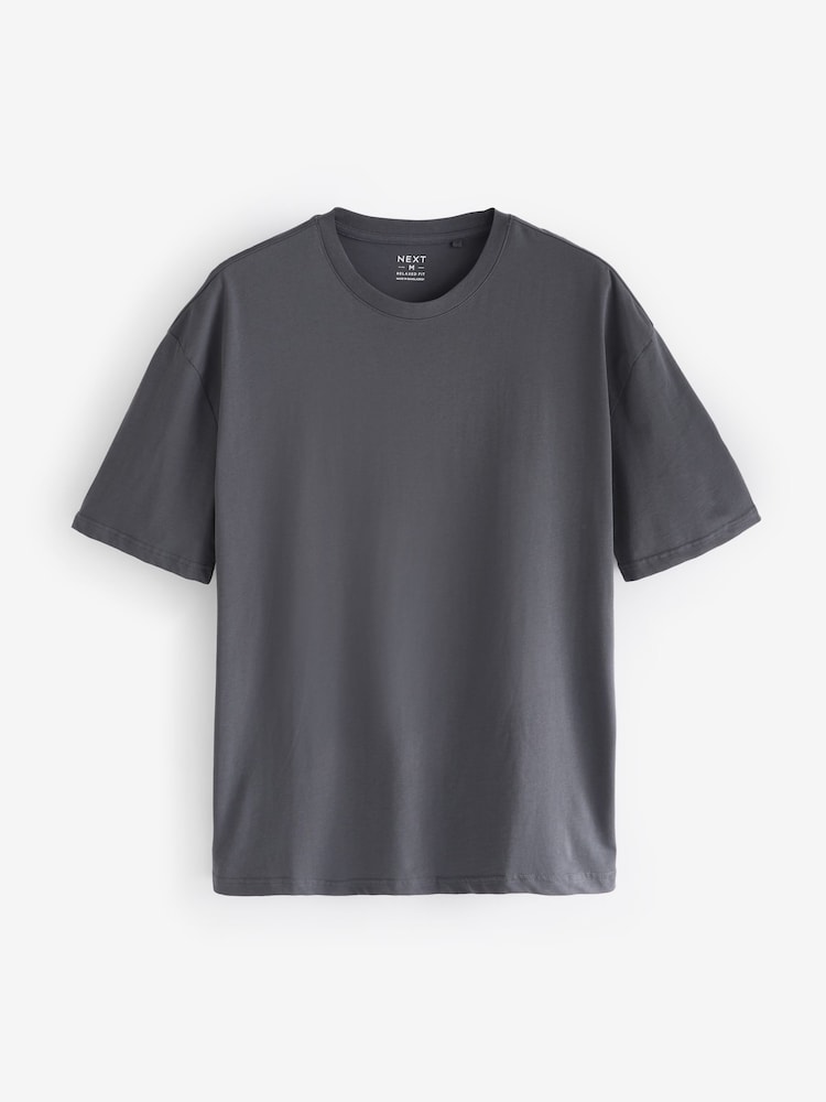 Blues/Green/Purple/Neutral Essential Cotton T-Shirts Relaxed Fit 5 Pack - Image 10 of 16