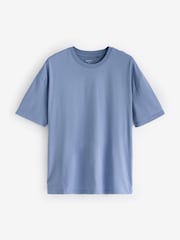 Blues/Green/Purple/Neutral Essential Cotton T-Shirts Relaxed Fit 5 Pack - Image 11 of 16