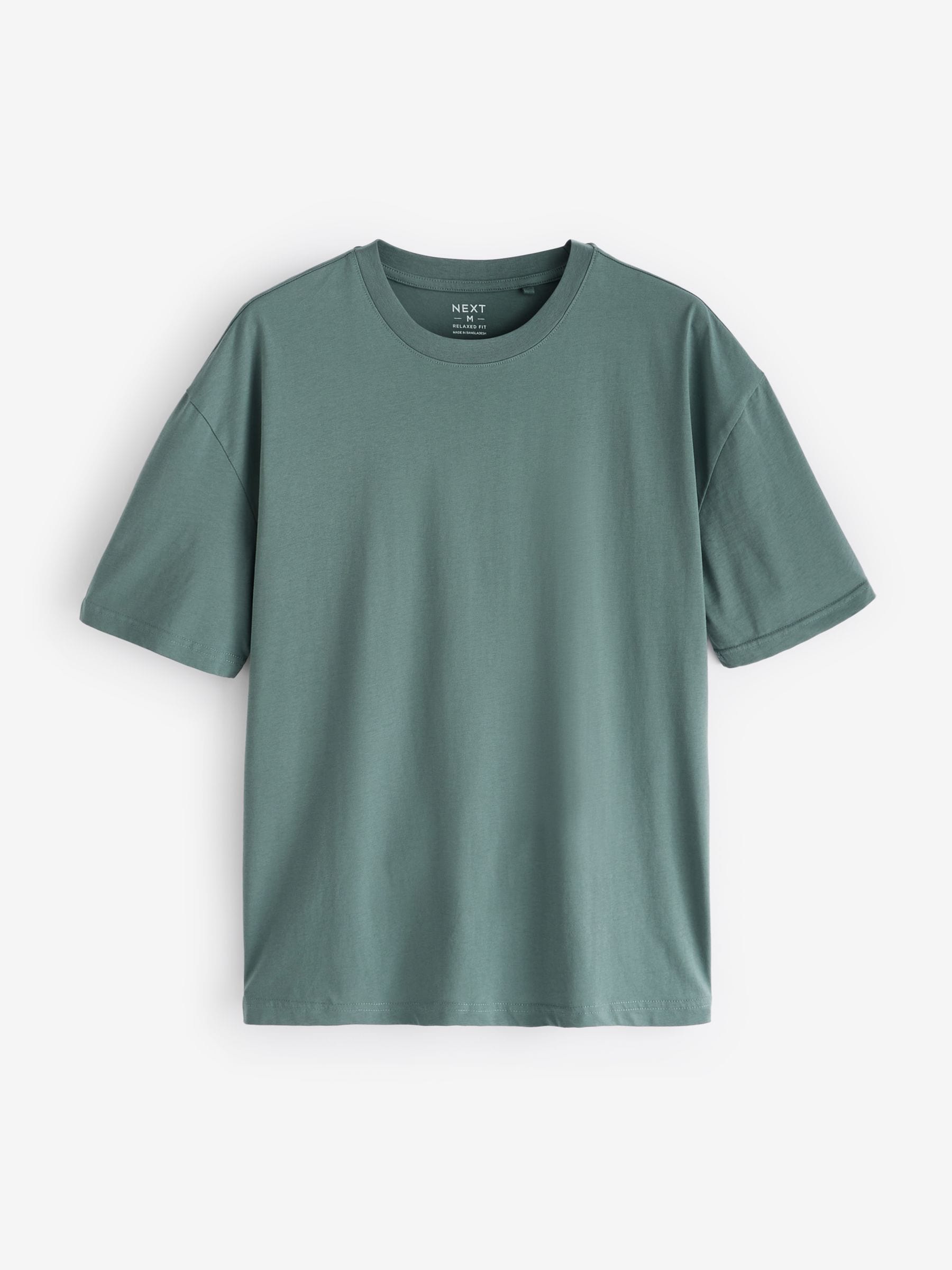 Buy Blues/Green/Purple/Neutral Essential Cotton T-Shirts