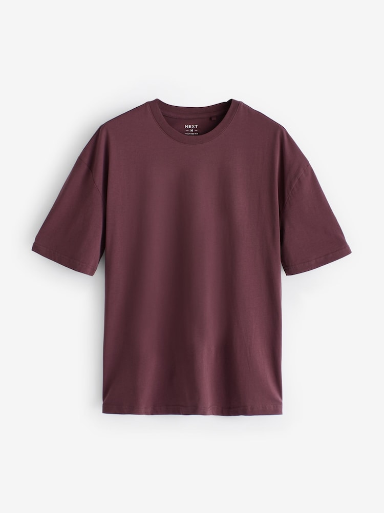 Blues/Green/Purple/Neutral Essential Cotton T-Shirts Relaxed Fit 5 Pack - Image 14 of 16