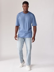 Blues/Green/Purple/Neutral Essential Cotton T-Shirts Relaxed Fit 5 Pack - Image 3 of 16