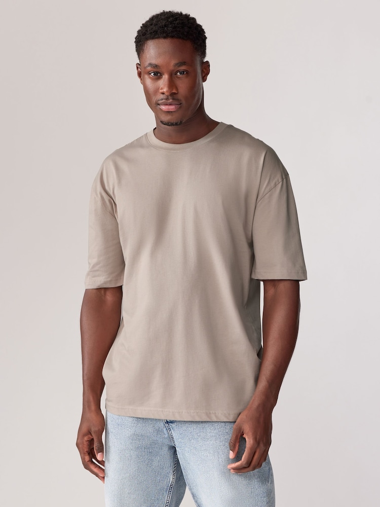 Blues/Green/Purple/Neutral Essential Cotton T-Shirts Relaxed Fit 5 Pack - Image 6 of 16