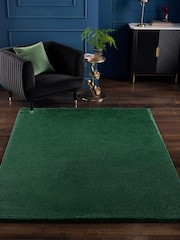 Bottle Green Cosy Washable Shaggy Rug - Image 1 of 5