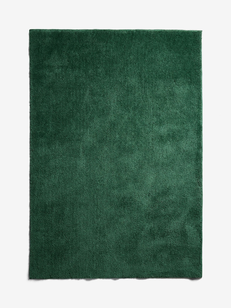 Bottle Green Cosy Washable Shaggy Rug - Image 5 of 5