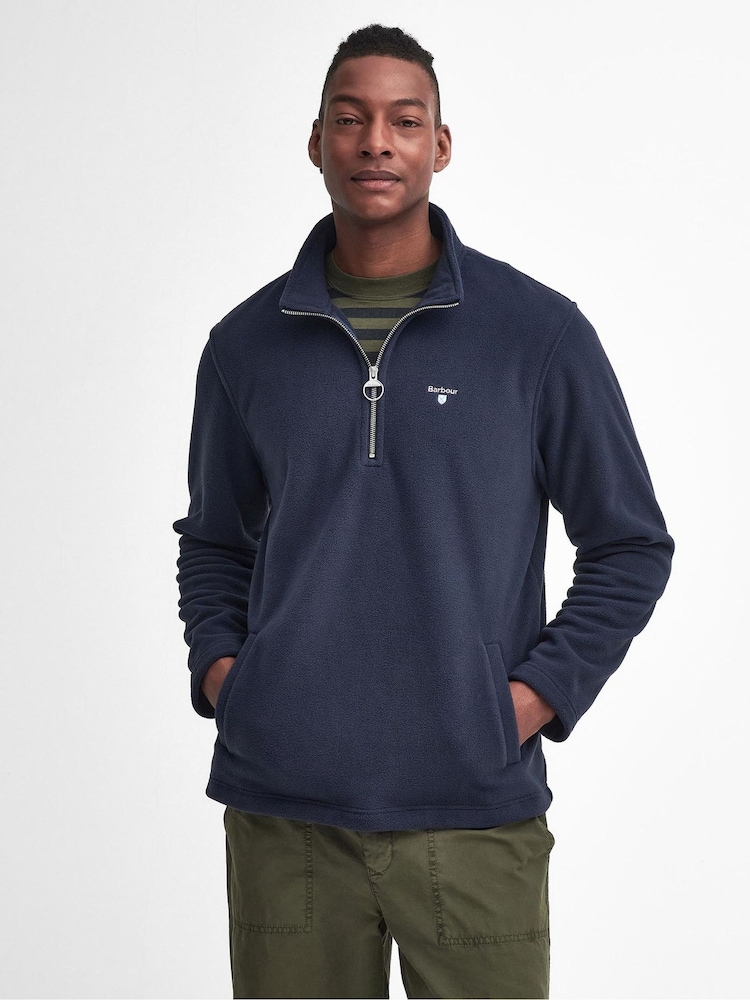 Barbour® Navy Quarter Zip Essentials Fleece - Image 1 of 7