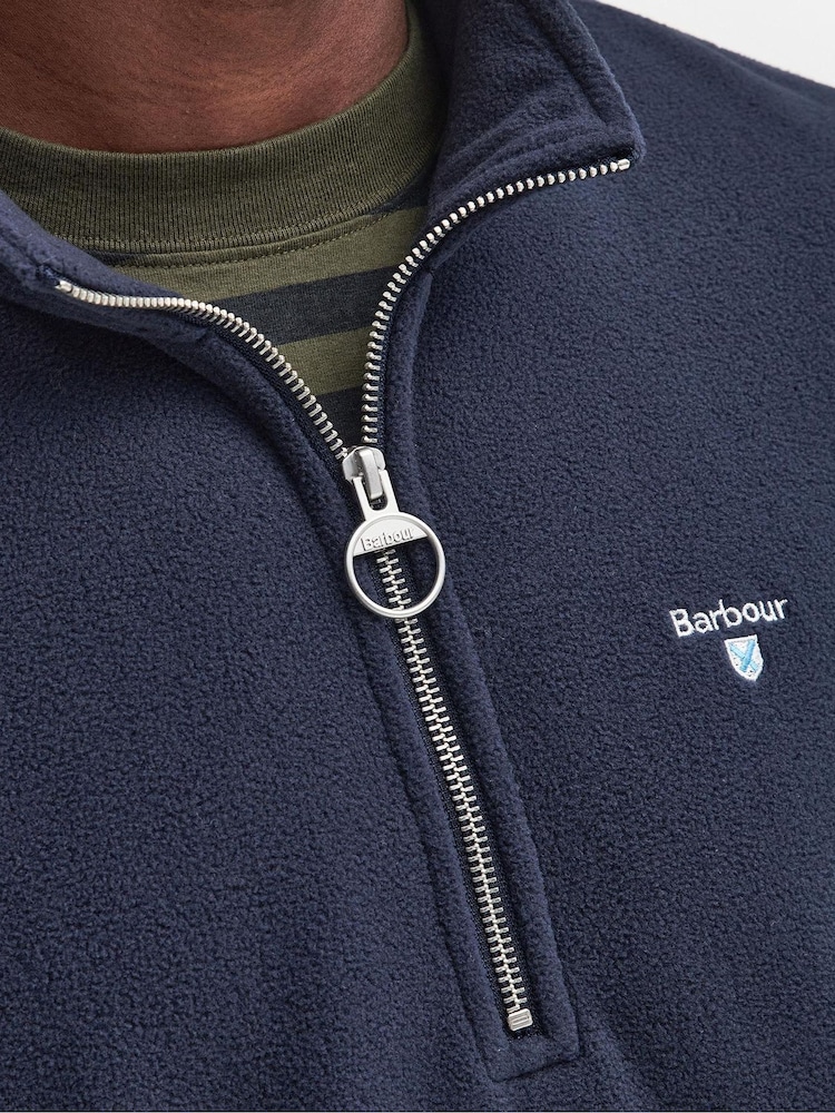 Barbour® Navy Quarter Zip Essentials Fleece - Image 5 of 7