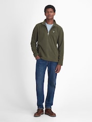 Barbour® Olive Green Quarter Zip Essentials Fleece - Image 1 of 6