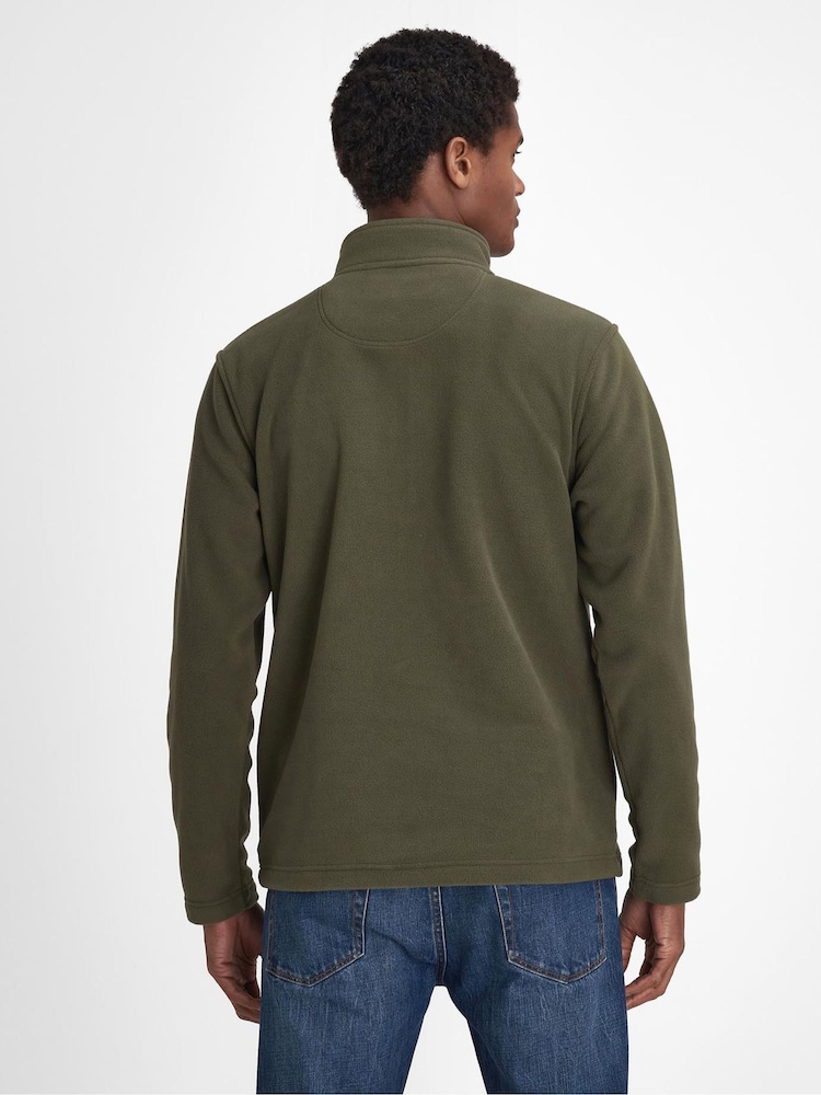 Barbour® Olive Green Quarter Zip Essentials Fleece - Image 3 of 6