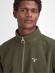 Barbour® Olive Green Quarter Zip Essentials Fleece - Image 4 of 6