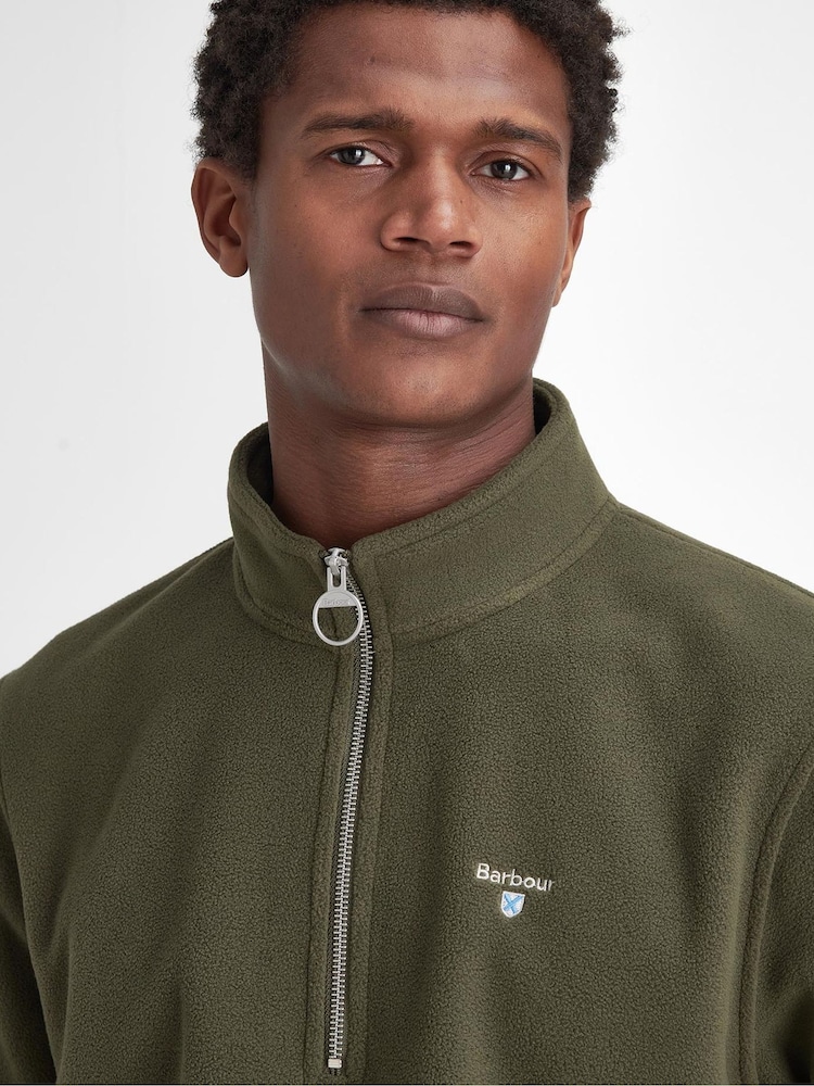 Barbour® Olive Green Quarter Zip Essentials Fleece - Image 4 of 6